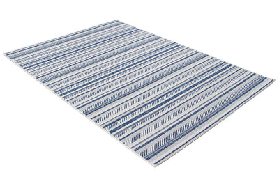 Tappeto a righe Stripes Blue - lavabile da esterno - CarpetLiving