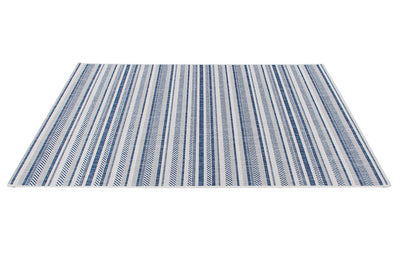 Tappeto a righe Stripes Blue - lavabile da esterno - CarpetLiving