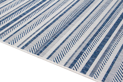 Tappeto a righe Stripes Blue - lavabile da esterno - CarpetLiving