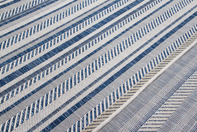 Tappeto a righe Stripes Blue - lavabile da esterno - CarpetLiving