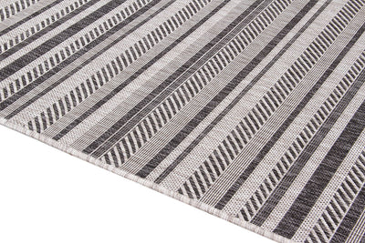 Tappeto a righe Stripes Grey per interni ed esterni - CarpetLiving