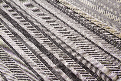 Tappeto a righe Stripes Grey per interni ed esterni - CarpetLiving