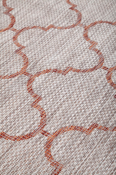 Tappeto Trellis Terra geometrico in polipropilene lavabile da esterno - CarpetLiving
