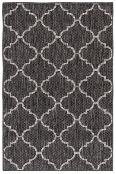 Tappeto Trellis Black nero geometrico in polipropilene per interni ed esterni - CarpetLiving