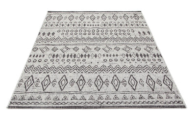 Tappeto da Esterno - ETHNO 1 GREY - Indoor/Outdoor - Grigio | Ideale per Terrazze, Balconi, Patio, Verande - CarpetLiving