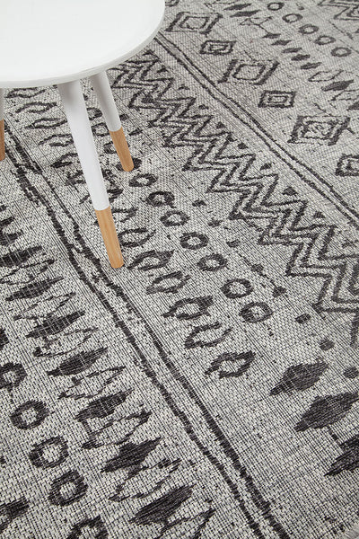 Tappeto da Esterno - ETHNO 1 GREY - Indoor/Outdoor - Grigio | Ideale per Terrazze, Balconi, Patio, Verande - CarpetLiving