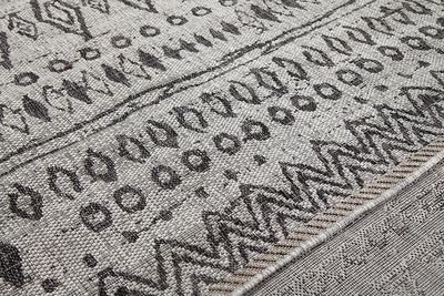 Tappeto da Esterno - ETHNO 1 GREY - Indoor/Outdoor - Grigio | Ideale per Terrazze, Balconi, Patio, Verande - CarpetLiving
