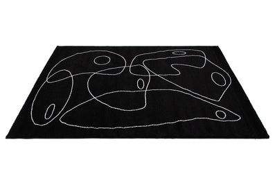 Tappeto Contemporaneo Atelier Nero - Design Moderno Geometrico - Antiscivolo - Ideale per Soggiorno e Camera da Letto - CarpetLiving