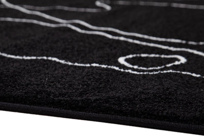 Tappeto Contemporaneo Atelier Nero - Design Moderno Geometrico - Antiscivolo - Ideale per Soggiorno e Camera da Letto - CarpetLiving