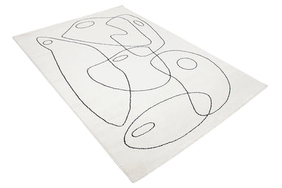 Tappeto Contemporaneo Atelier Avorio - Design Moderno Geometrico - Antiscivolo - Ideale per Soggiorno e Camera da Letto - CarpetLiving