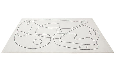 Tappeto Contemporaneo Atelier Avorio - Design Moderno Geometrico - Antiscivolo - Ideale per Soggiorno e Camera da Letto - CarpetLiving