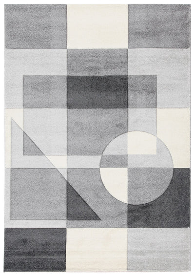 Tappeto Moderno Carve Cubism Geometrico a Blocchi - Grigio e Nero - Antiscivolo - Ideale per Soggiorno, Camera da Letto, Sala da Pranzo - CarpetLiving