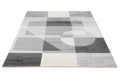 Tappeto Moderno Carve Cubism Geometrico a Blocchi - Grigio e Nero - Antiscivolo - Ideale per Soggiorno, Camera da Letto, Sala da Pranzo - CarpetLiving