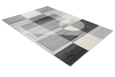 Tappeto Moderno Carve Cubism Geometrico a Blocchi - Grigio e Nero - Antiscivolo - Ideale per Soggiorno, Camera da Letto, Sala da Pranzo - CarpetLiving