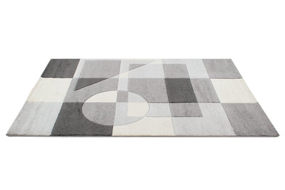 Tappeto Moderno Carve Cubism Geometrico a Blocchi - Grigio e Nero - Antiscivolo - Ideale per Soggiorno, Camera da Letto, Sala da Pranzo - CarpetLiving