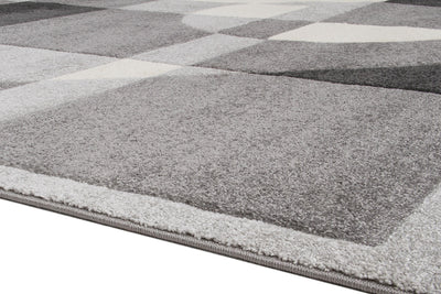 Tappeto Moderno Carve Cubism Geometrico a Blocchi - Grigio e Nero - Antiscivolo - Ideale per Soggiorno, Camera da Letto, Sala da Pranzo - CarpetLiving