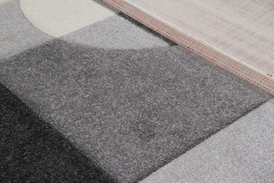 Tappeto Moderno Carve Cubism Geometrico a Blocchi - Grigio e Nero - Antiscivolo - Ideale per Soggiorno, Camera da Letto, Sala da Pranzo - CarpetLiving
