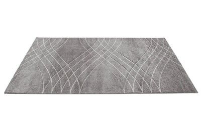 Tappeto Moderno Carve - Antiscivolo - Grigio - Ideale per Soggiorno, Camera da Letto, Sala da Pranzo - CarpetLiving
