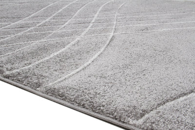 Tappeto Moderno Carve - Antiscivolo - Grigio - Ideale per Soggiorno, Camera da Letto, Sala da Pranzo - CarpetLiving