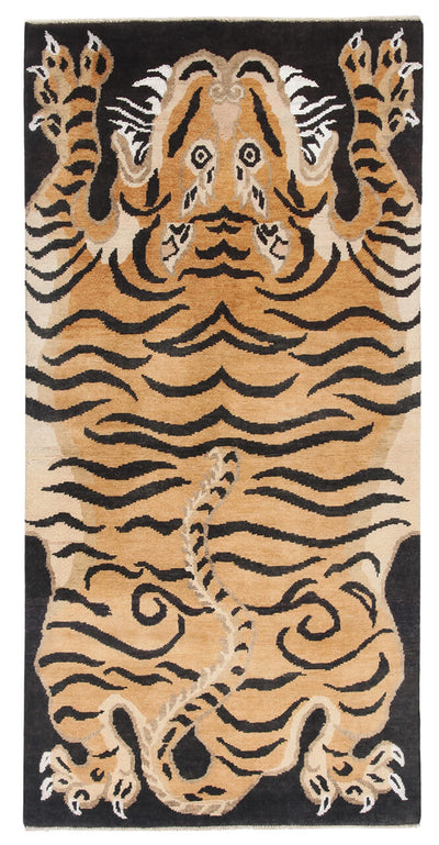 Tappeto Tigre Afghan in Pura Lana - Annodato a mano - 200x100cm - CarpetLiving