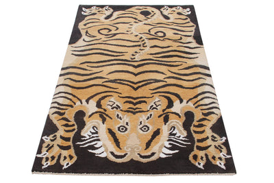 Tappeto Tigre Afghan in Pura Lana - Annodato a mano - 200x100cm - CarpetLiving