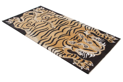Tappeto Tigre Afghan in Pura Lana - Annodato a mano - 200x100cm - CarpetLiving