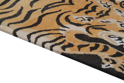 Tappeto Tigre Afghan in Pura Lana - Annodato a mano - 200x100cm - CarpetLiving