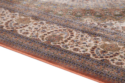 Tappeto Stile Orientale Qoum Shah - Effetto Seta - Disegno Classico - Rosa Rose