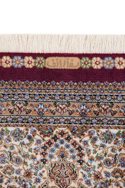 Tappeto Orientale Rosso - Qoum Shah 5 RED - Disegno Tabriz Classico - Modal/Seta - CarpetLiving