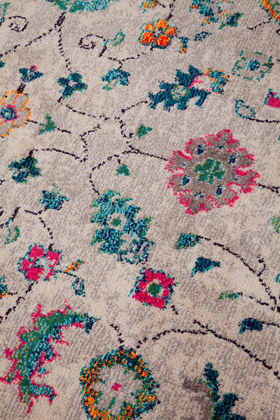 Tappeto Rotondo 200cm Ø Stile Orientale Multicolore Mamoo A - Antiscivolo - Ideale per Soggiorno e Camera da Letto - CarpetLiving