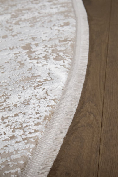Tappeto Moderno Rotondo Premium - KENNEDY D BEIGE - Design Contemporaneo - CarpetLiving