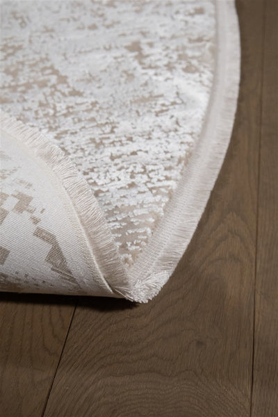 Tappeto Moderno Rotondo Premium - KENNEDY D BEIGE - Design Contemporaneo - CarpetLiving