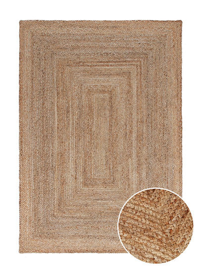 Tappeto Juta Frame - Juta Naturale - Realizzato su telaio manuale