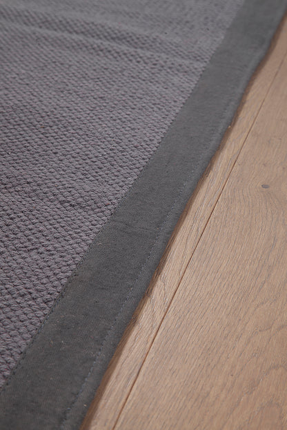 Tappeto cucina cotone lavabile Unito Dark Grey - bordo tinta unita