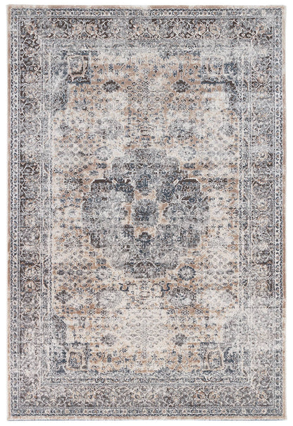 Tappeto Classico Vintage Crema Blu - Ohio D - Antiscivolo - Ideale per Soggiorno, Sala da Pranzo e Camera da letto