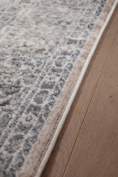 Tappeto Classico Vintage Crema Blu - Ohio D - Antiscivolo - Ideale per Soggiorno, Sala da Pranzo e Camera da letto - CarpetLiving
