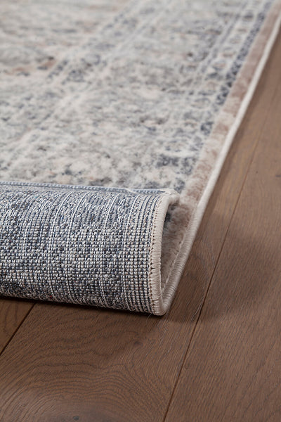 Tappeto Classico Vintage Crema Blu - Ohio D - Antiscivolo - Ideale per Soggiorno, Sala da Pranzo e Camera da letto - CarpetLiving