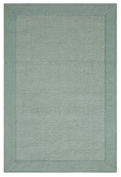 Tappeto cucina cotone lavabile Unito Green - bordo tinta unita - CarpetLiving