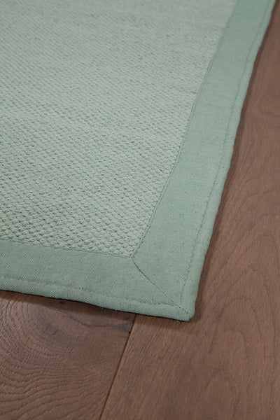 Tappeto cucina cotone lavabile Unito Green - bordo tinta unita - CarpetLiving