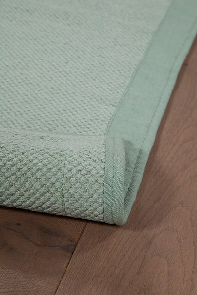 Tappeto cucina cotone lavabile Unito Green - bordo tinta unita - CarpetLiving