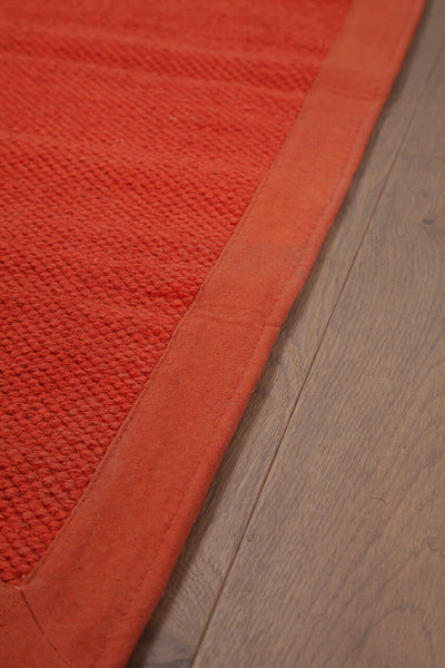 Tappeto Cotone Unito Border Terra - Lavabile, Cucina e Arredo Neutro - CarpetLiving