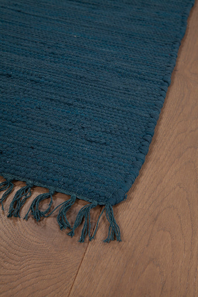 Tappeto Abano Petrolio in Cotone - Lavabile in Lavatrice - Ideale per Bagno o Cucina - CarpetLiving