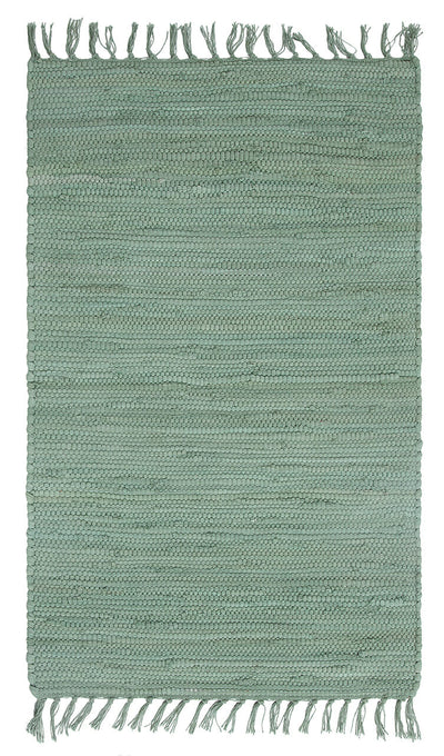 Tappeto Abano Verde in Cotone - Lavabile in Lavatrice - Ideale per Bagno o Cucina - CarpetLiving
