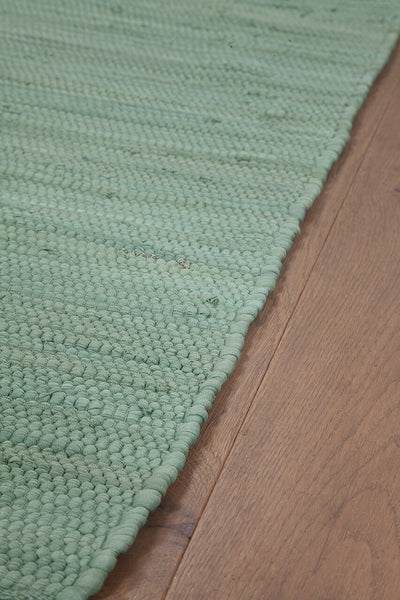 Tappeto Abano Verde in Cotone - Lavabile in Lavatrice - Ideale per Bagno o Cucina - CarpetLiving