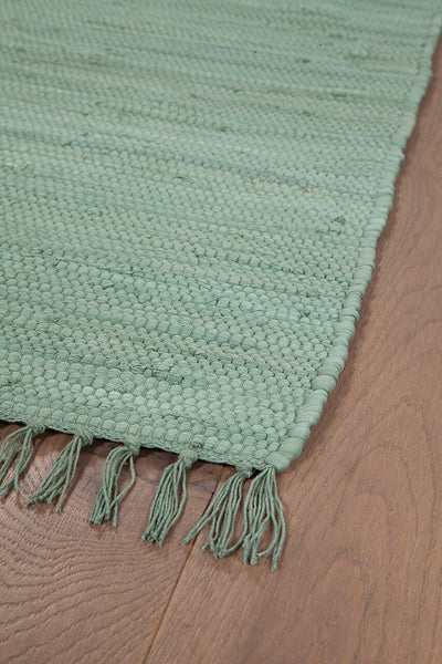 Tappeto Abano Verde in Cotone - Lavabile in Lavatrice - Ideale per Bagno o Cucina - CarpetLiving