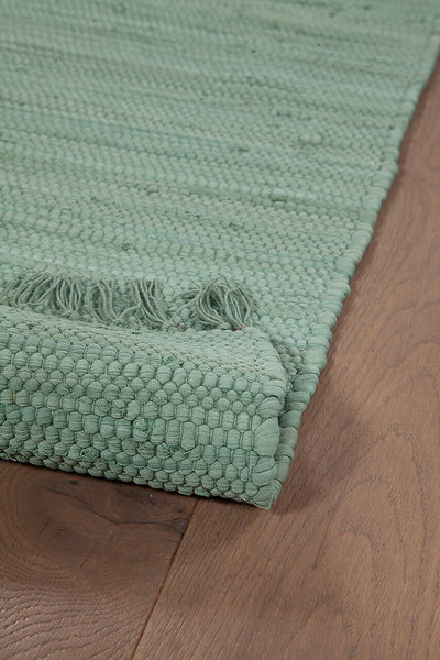 Tappeto Abano Verde in Cotone - Lavabile in Lavatrice - Ideale per Bagno o Cucina - CarpetLiving