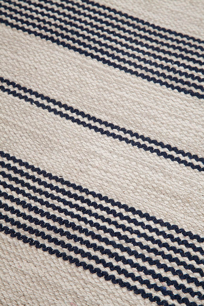 Tappeto in Cotone Blu scuro - Lavabile in Lavatrice | Ideale per la Cucina e il Bagno - CarpetLiving
