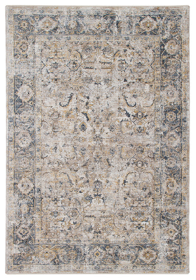 Tappeto Stile Vintage - Caravan Grigio - Antiscivolo - Ideale per Soggiorno, Camera da Letto - CarpetLiving