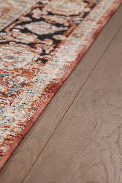 Tappeto Stile Vintage - Caravan Rust - Antiscivolo - Ideale per Soggiorno, Camera da Letto - CarpetLiving