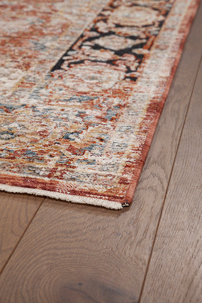 Tappeto Stile Vintage - Caravan Rust - Antiscivolo - Ideale per Soggiorno, Camera da Letto - CarpetLiving